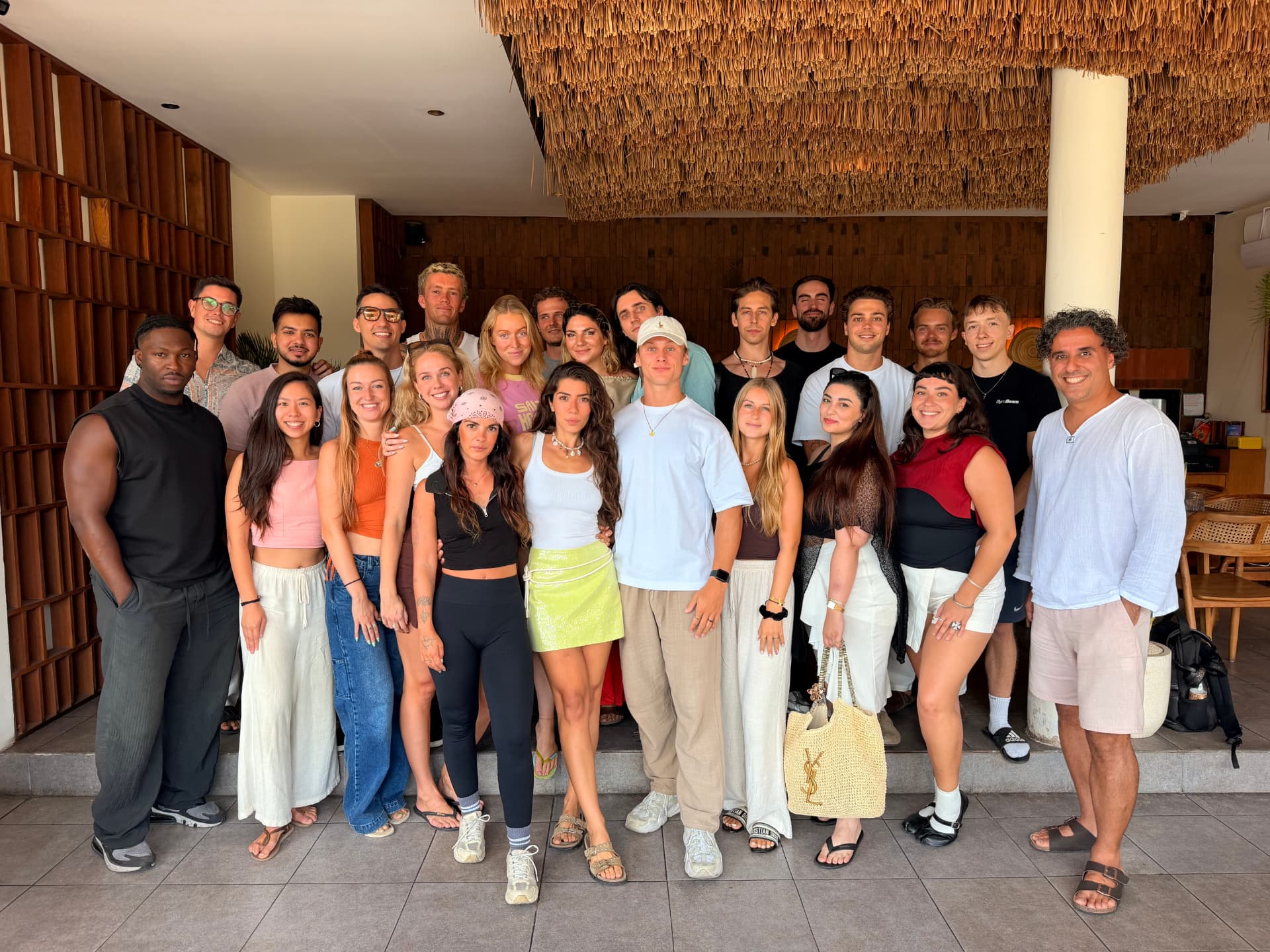 Sara with a community group